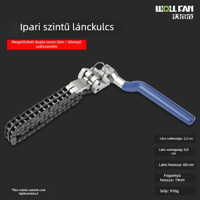 Lánckulcs és olajszűrő kulcs a szűrő eltávolításához – szénacél, Márka Other, Súly Other