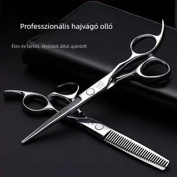 440C professzionális hajvágó olló, fűzfalevél formájú pengével, texturáló olló