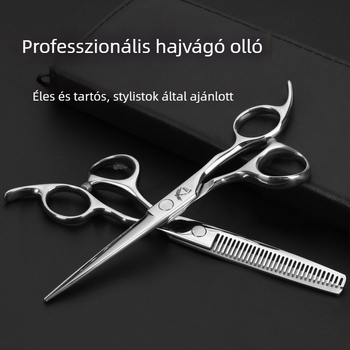 440C professzionális hajvágó olló, fűzfalevél formájú pengével, texturáló olló