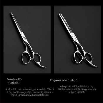 440C professzionális hajvágó olló, fűzfalevél formájú pengével, texturáló olló