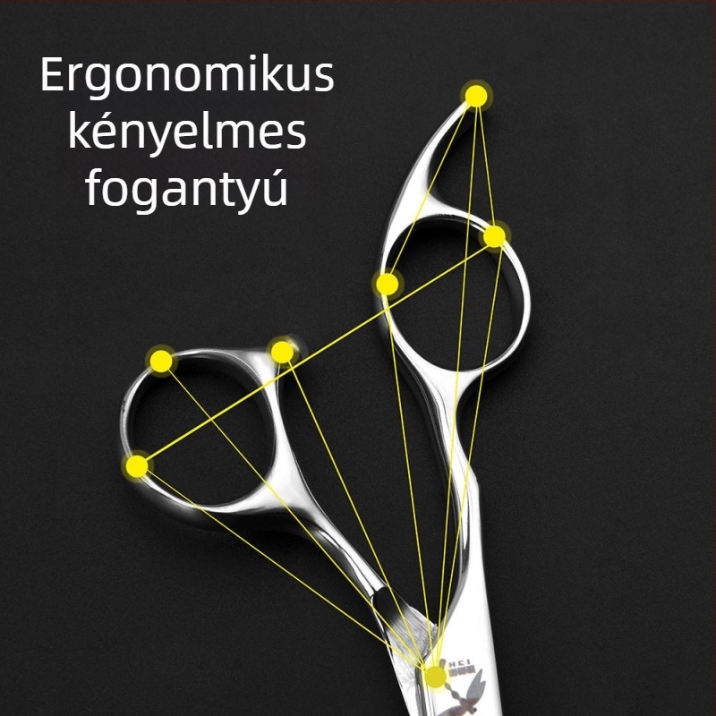 440C professzionális hajvágó olló, fűzfalevél formájú pengével, texturáló olló