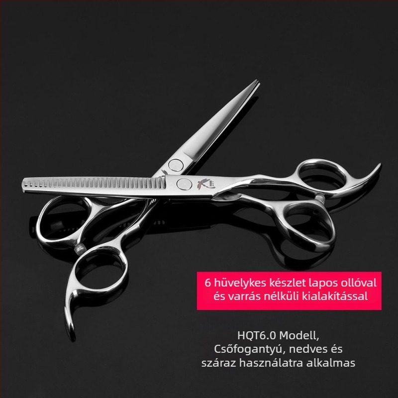 440C professzionális hajvágó olló, fűzfalevél formájú pengével, texturáló olló