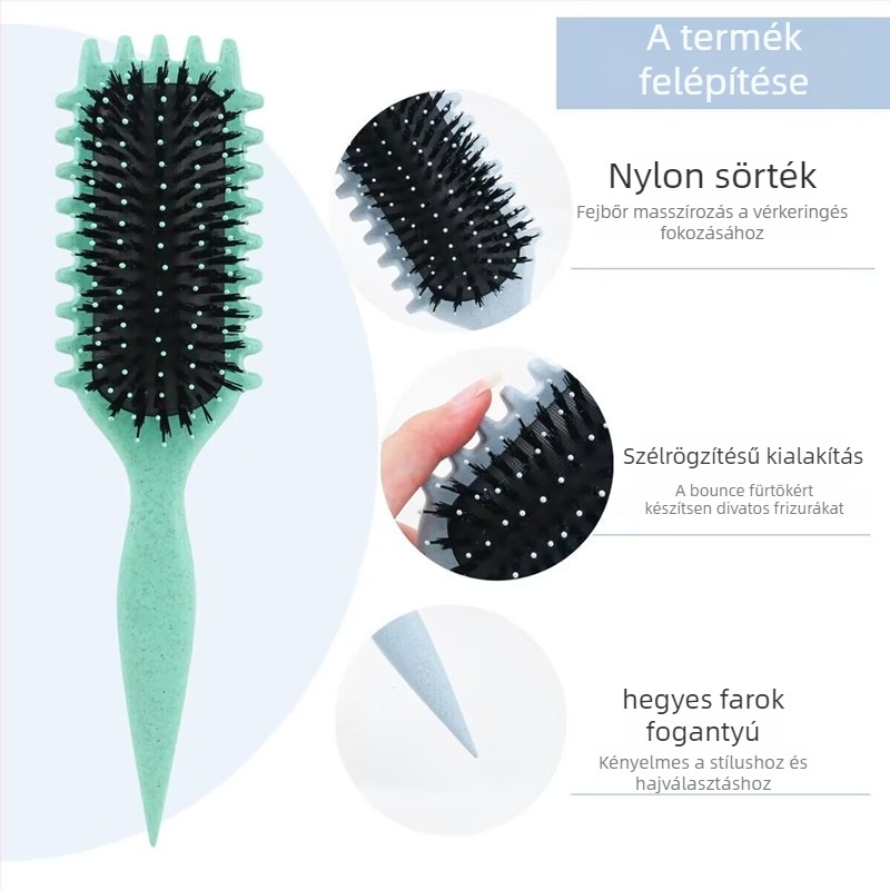 Göndör hajdefináló styling ecset – ABS anyag, göndörítő fésű, Color ode