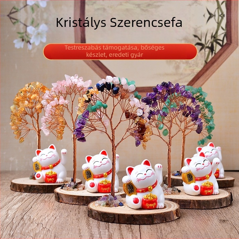 Szerencsés macska Kristályfa — Citrin; Márka: Dingca likes; Kategória: Kristályfa; Stílus: Modern minimalizmus
