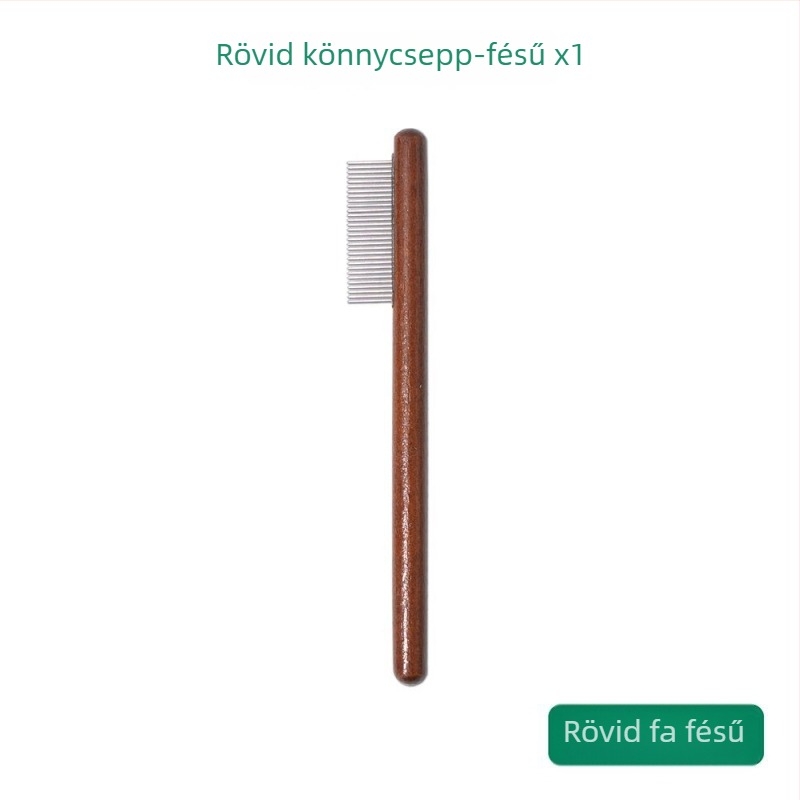 Kutyák ápoló készlet könnyezésnyomok elleni fésűvel, ollóval és fa fésűvel
