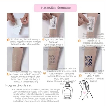 Kar tetováló matrica – Imádkozó kezek motívum, vízálló, hosszú élettartamú, fél-permanens, realisztikus dizájn