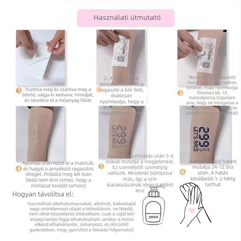 Kar tetováló matrica – Imádkozó kezek motívum, vízálló, hosszú élettartamú, fél-permanens, realisztikus dizájn