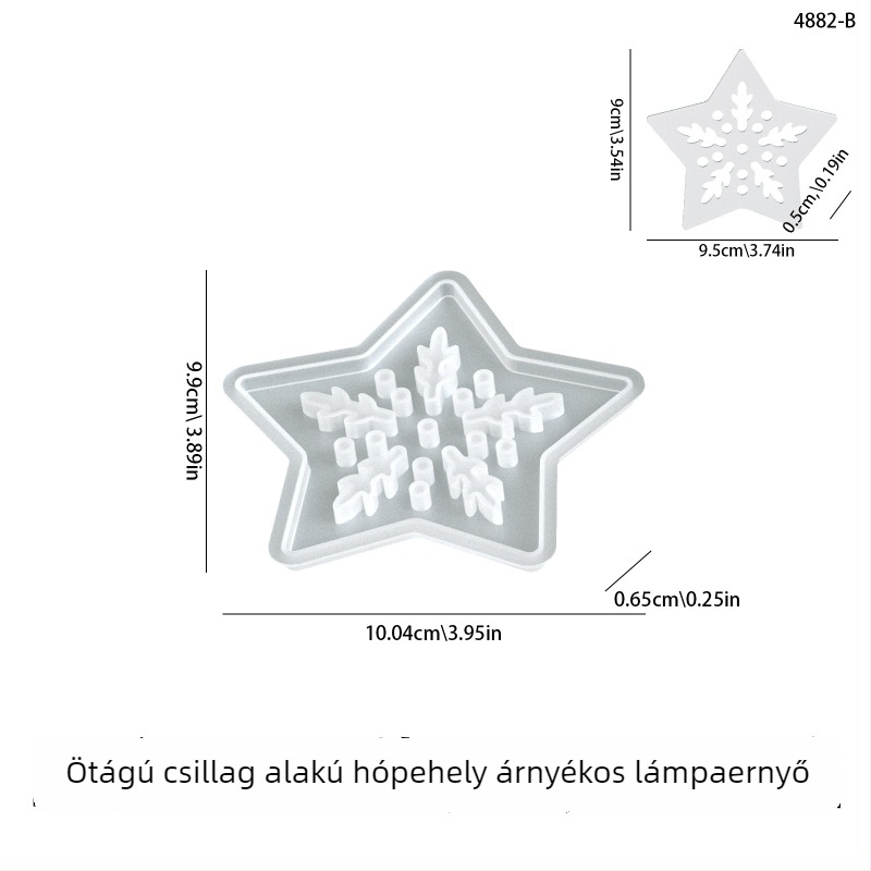 DIY szilikon forma gipsz-gyantához, ötágú csillag sziluettel
