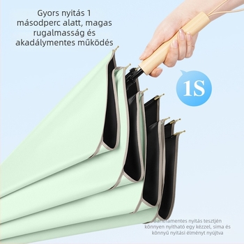 Petál alakú esernyő UV védelem UPF 50+, 8 bordás, Vinyl 210T anyag, kézi nyitás, automata zárás, tömörfa nyél, ötvözet karó, logónyomtatás lehetséges
