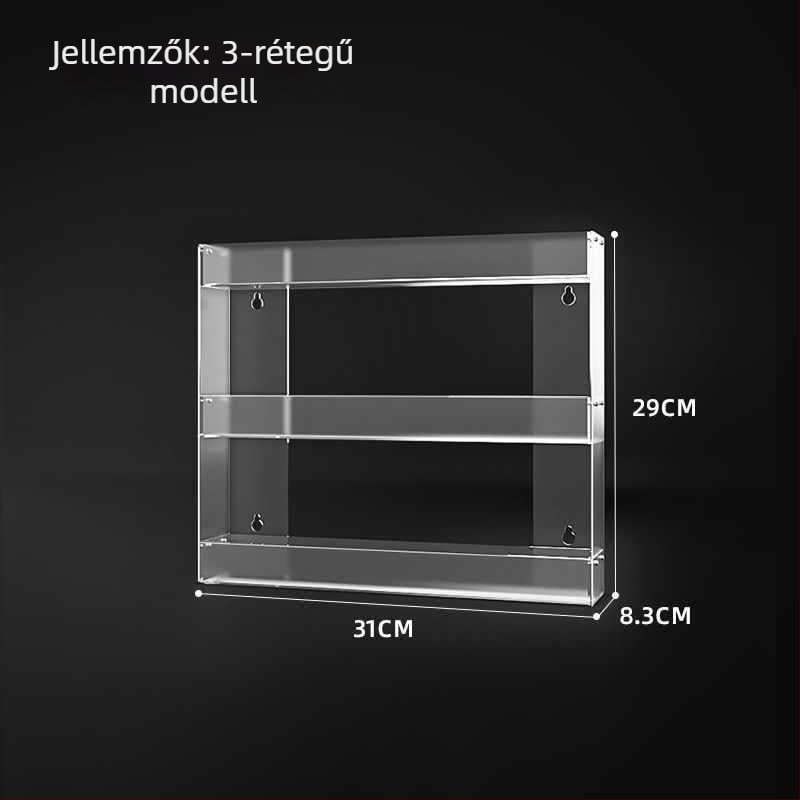 Falihoz rögzíthető cigaretta kijelző állvány, többszintű tárolás, műanyag