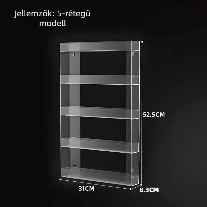 Falihoz rögzíthető cigaretta kijelző állvány, többszintű tárolás, műanyag