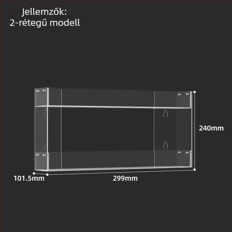 Falihoz rögzíthető cigaretta kijelző állvány, többszintű tárolás, műanyag