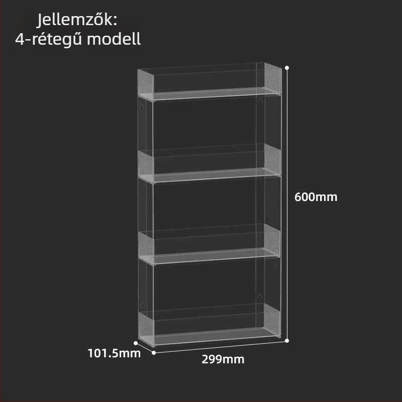 Falihoz rögzíthető cigaretta kijelző állvány, többszintű tárolás, műanyag