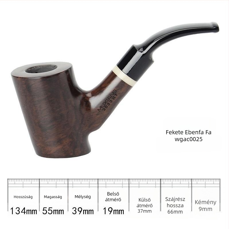 Fából készült pipa, kézzel készített, régi stílusú dohányzáshoz való kiegészítő, 9 mm szűrő