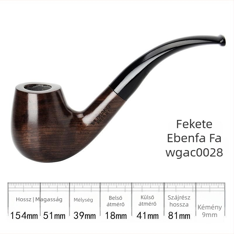 Fából készült pipa, kézzel készített, régi stílusú dohányzáshoz való kiegészítő, 9 mm szűrő