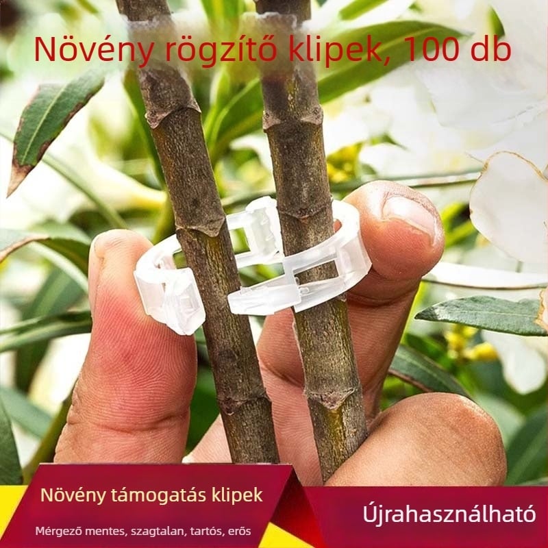 PVC-anyagú kertészeti növény rögzítő klipsz – zöldségekhez, gyümölcsökhöz és futó növényekhez