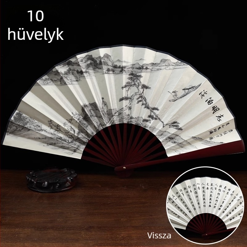 Összecsukható selyemfan, nyomtatási technika, modern minimalist stílus, Han-dinasztia ihletésű