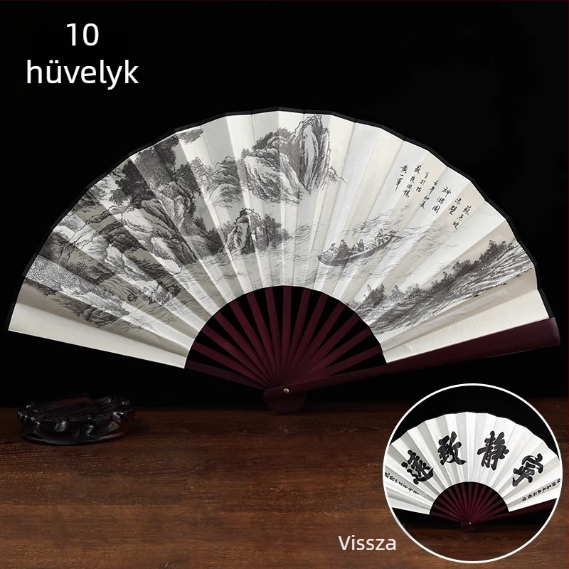 Összecsukható selyemfan, nyomtatási technika, modern minimalist stílus, Han-dinasztia ihletésű