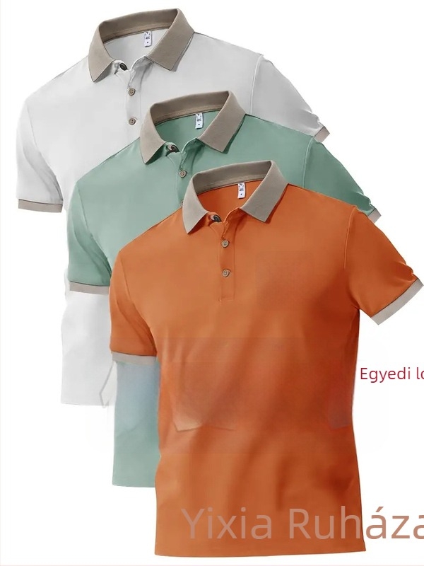 Póloing egyedi nyomtatott logóval, grafika, rövid ujjú, gallér; 96% poliészter szintetikus rostok keveréke