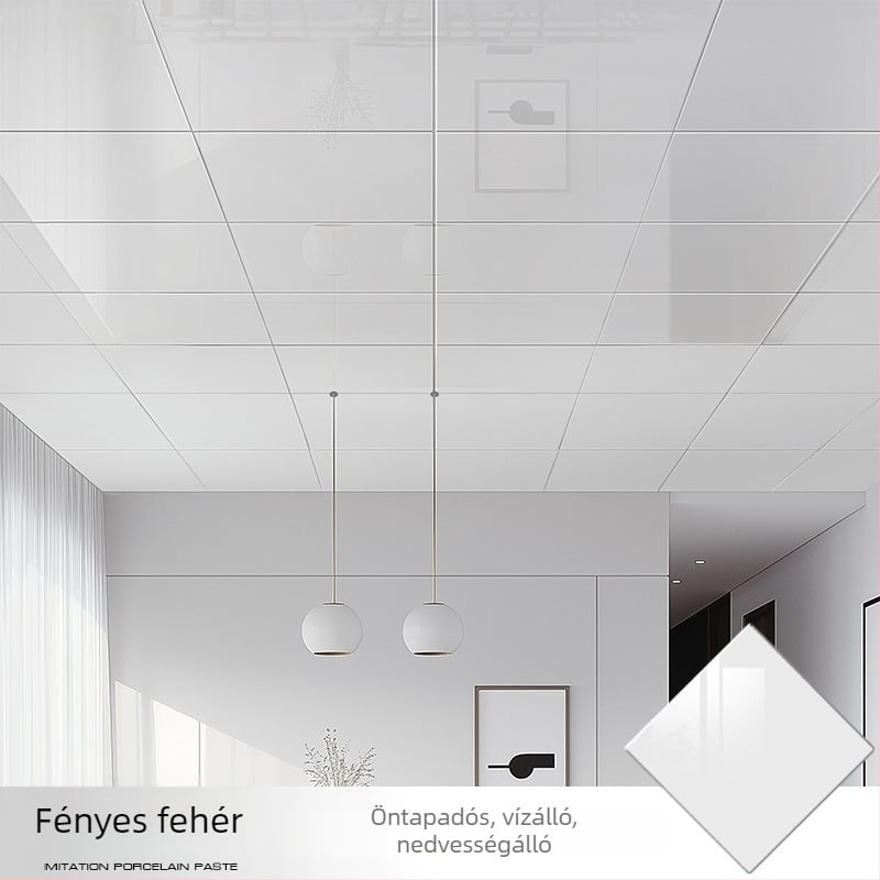 Öntapadós mennyezeti tapéta geometriai mintával, vízálló és foltálló, 2,5 mm vastagságú