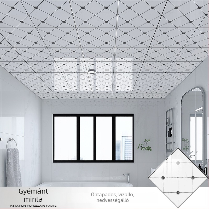 Öntapadós mennyezeti tapéta geometriai mintával, vízálló és foltálló, 2,5 mm vastagságú