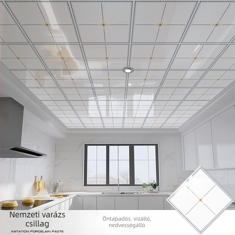 Öntapadós mennyezeti tapéta geometriai mintával, vízálló és foltálló, 2,5 mm vastagságú