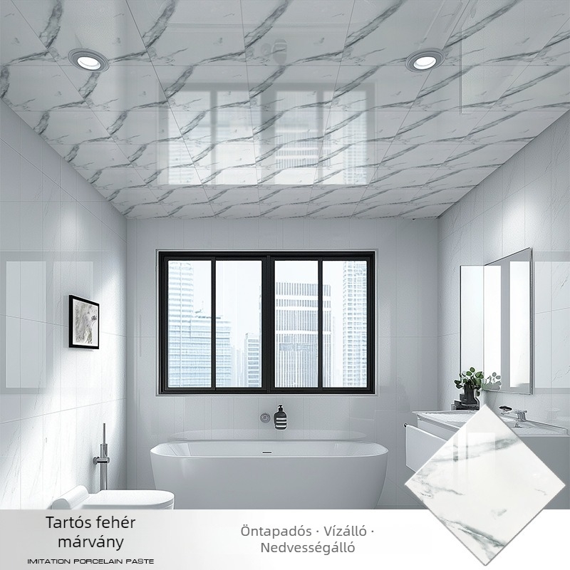 Öntapadós mennyezeti tapéta geometriai mintával, vízálló és foltálló, 2,5 mm vastagságú