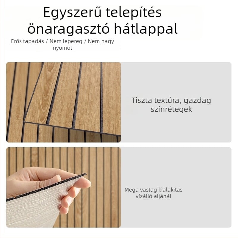 3D falikép matrica – fa mintázat, PVC, vízálló, 1 lap