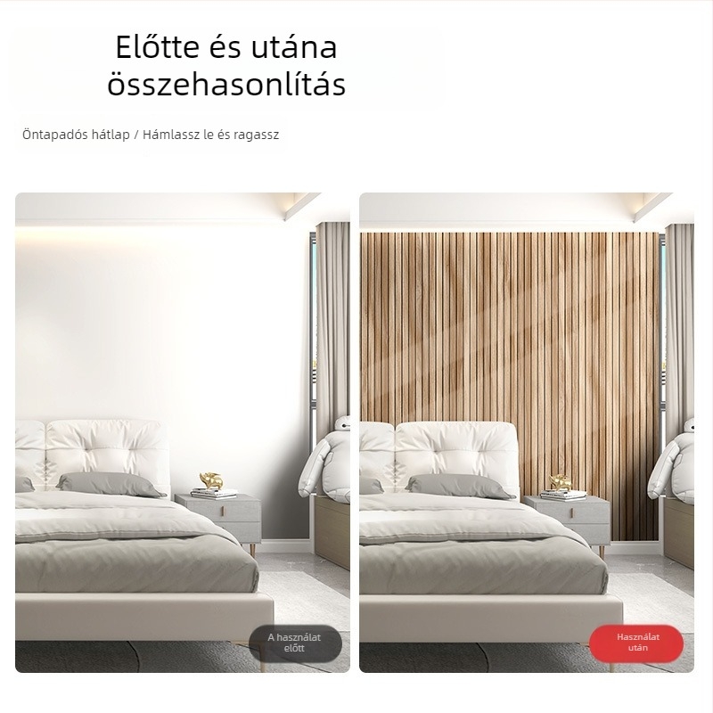 3D falikép matrica – fa mintázat, PVC, vízálló, 1 lap