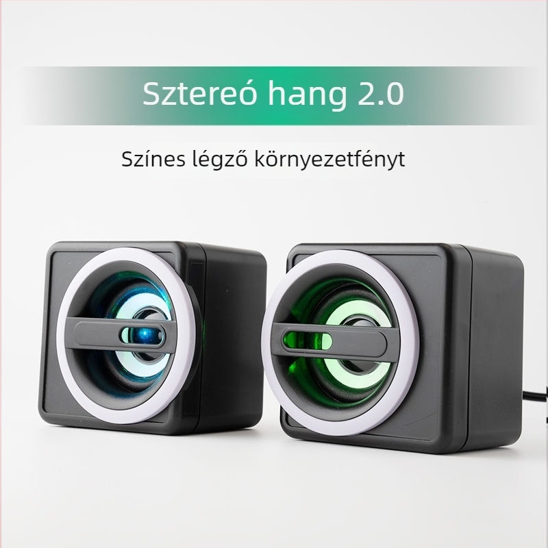 Dang chew Asztali számítógép hangszóró, 2.0 csatornás, 3,5 mm kábeles csatlakozás, erős basszus, nagy hangerő, kiváló minőség