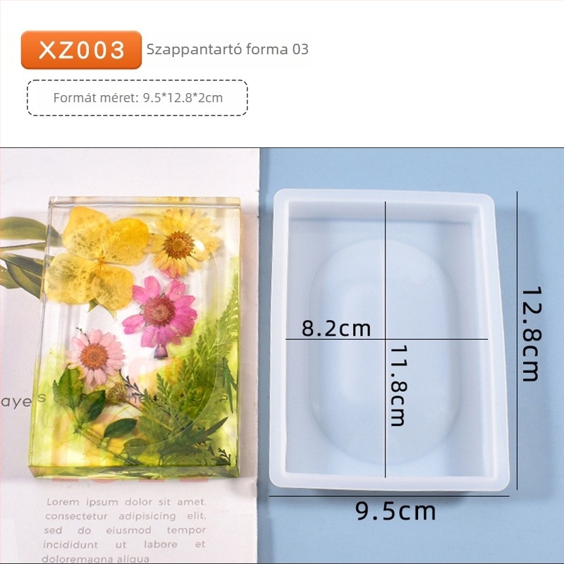 Szilikon forma készlet gyantához és szappantartó dobozokhoz – szabálytalan alakú, torta forma, DIY otthoni használatra