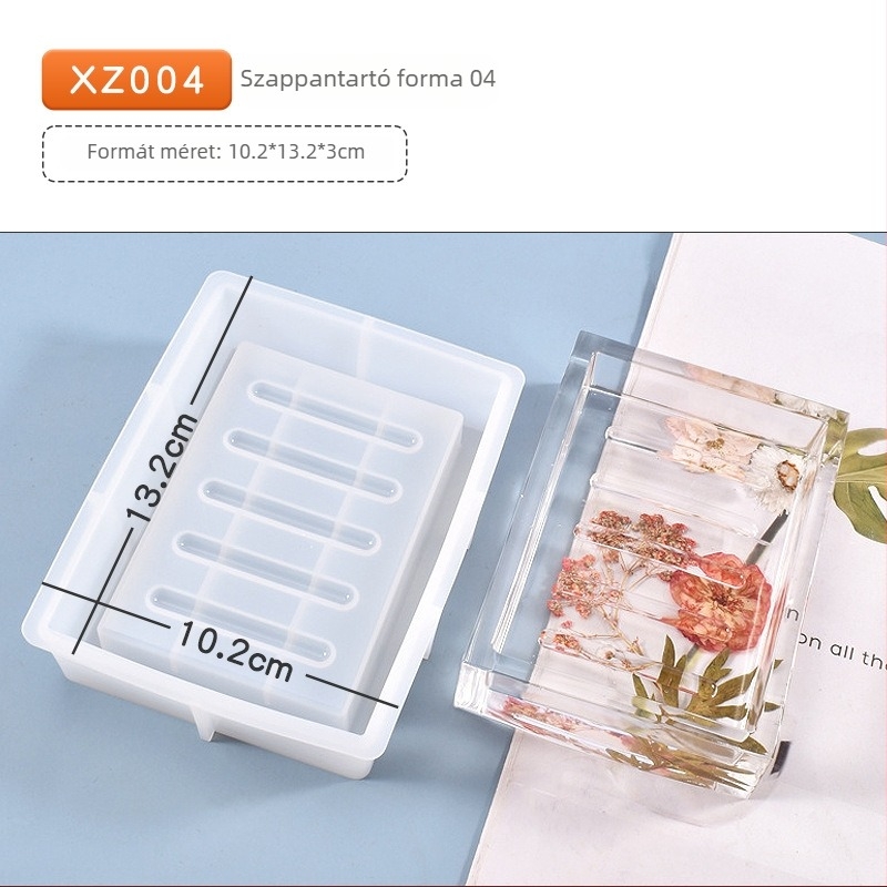 Szilikon forma készlet gyantához és szappantartó dobozokhoz – szabálytalan alakú, torta forma, DIY otthoni használatra