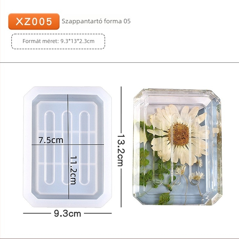 Szilikon forma készlet gyantához és szappantartó dobozokhoz – szabálytalan alakú, torta forma, DIY otthoni használatra