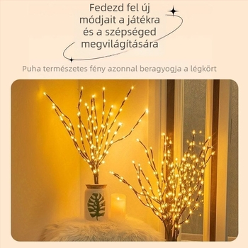 Hálószoba LED-fa alakú fény – livestream háttér dekoráció, elemről működik, 20 LED, IP54, 50 000 órás élettartam, kézi kapcsoló