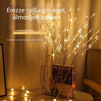 Hálószoba LED-fa alakú fény – livestream háttér dekoráció, elemről működik, 20 LED, IP54, 50 000 órás élettartam, kézi kapcsoló