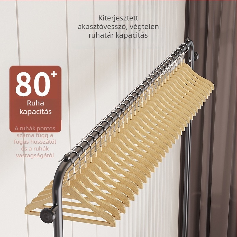 Padlóra álló ruhaszárító állvány — Vasból, modern minimalista stílus, belső szárítási és tárolási funkciók (ruha, nadrág és nyakkendő)