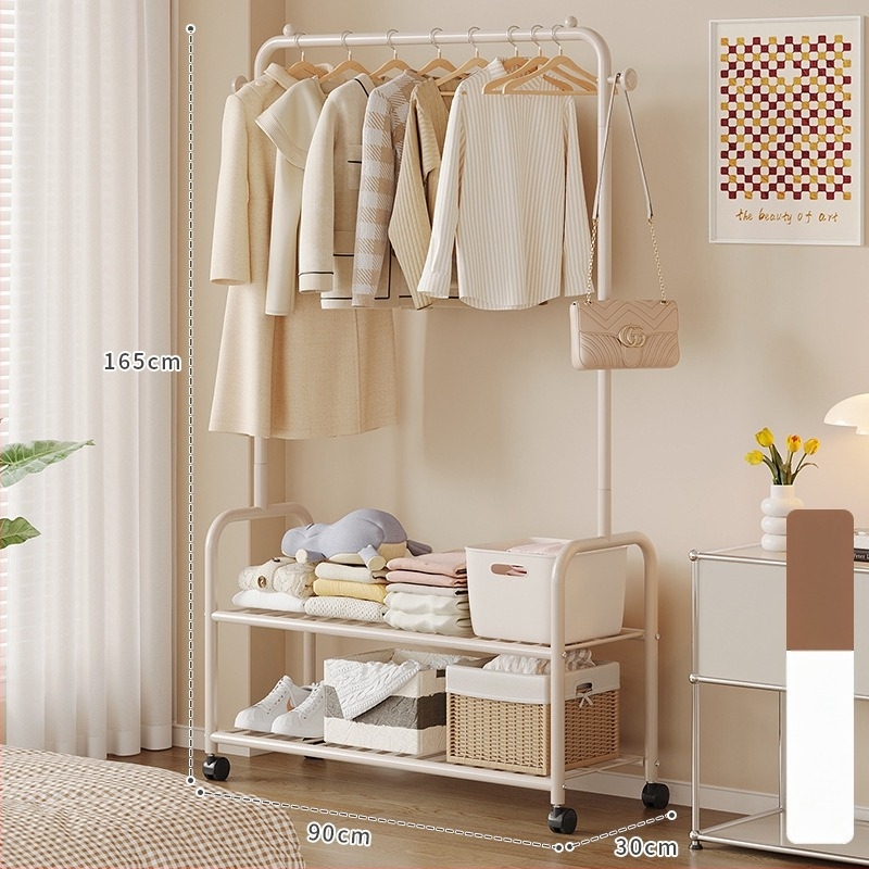 Padlóra álló ruhaszárító állvány — Vasból, modern minimalista stílus, belső szárítási és tárolási funkciók (ruha, nadrág és nyakkendő)