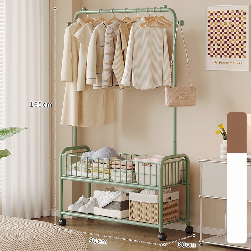 Padlóra álló ruhaszárító állvány — Vasból, modern minimalista stílus, belső szárítási és tárolási funkciók (ruha, nadrág és nyakkendő)