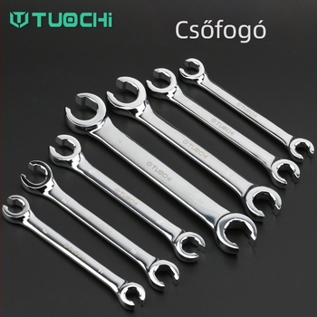 Tuochi Olajcső kulcs – kétfunkciós, nyitott vég hexagonális, nikkel-vas ötvözet, polírozott krómozás, 0,5 kg