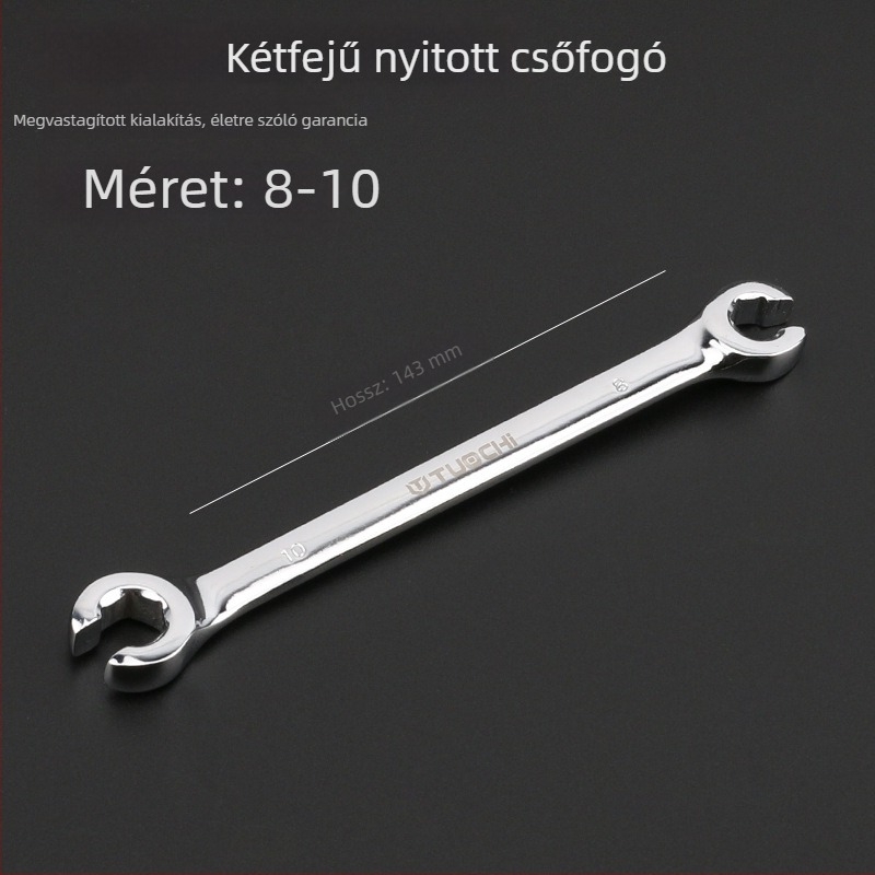 Tuochi Olajcső kulcs – kétfunkciós, nyitott vég hexagonális, nikkel-vas ötvözet, polírozott krómozás, 0,5 kg