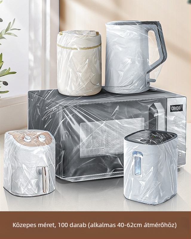 PE anyagú egyszer használatos porvédő készlet háztartási konyhai eszközökhöz — átlátszó védőfilm mikrohullámú sütőhöz, rizsfőzőhöz, edényhez és tepsikhez