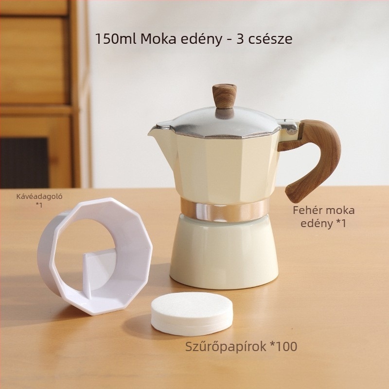 Olasz Moka kávéfőző otthoni használatra, alumínium ötvözet, Moka pot sorozat, kávé kivonás, logó nyomtatás elérhető