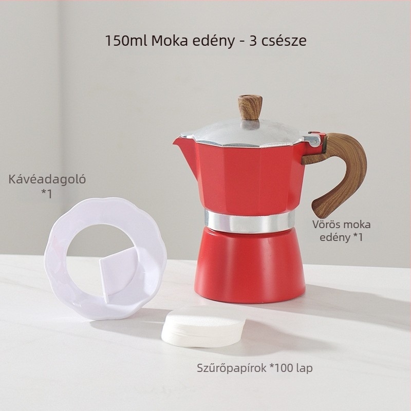 Olasz Moka kávéfőző otthoni használatra, alumínium ötvözet, Moka pot sorozat, kávé kivonás, logó nyomtatás elérhető