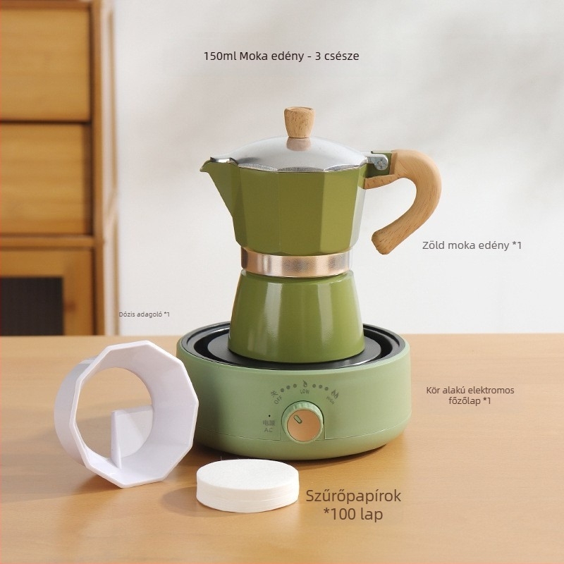 Olasz Moka kávéfőző otthoni használatra, alumínium ötvözet, Moka pot sorozat, kávé kivonás, logó nyomtatás elérhető