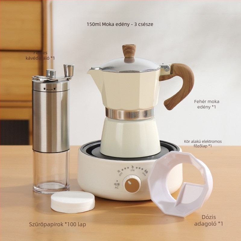 Olasz Moka kávéfőző otthoni használatra, alumínium ötvözet, Moka pot sorozat, kávé kivonás, logó nyomtatás elérhető