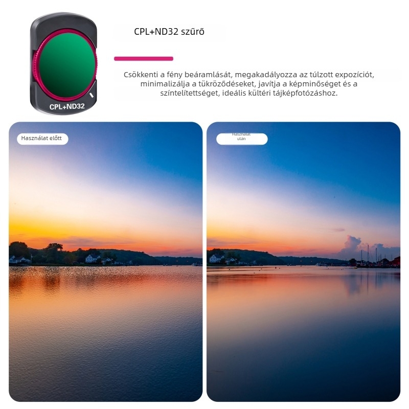 Zomei Polarizáló Szűrő DJI Osmo Pocket 3-hoz – Mágneses Gyorscsatlakozás UV/CPL/ND, Optikai Üveg