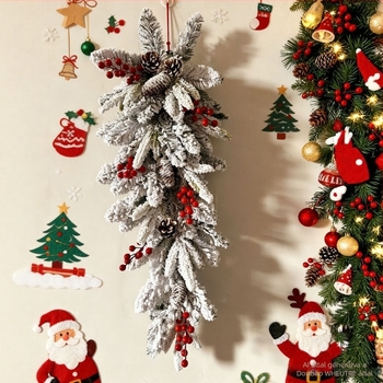 Karácsonyi függő koszorú PE vegyes növényhálóval (Termékkód: PE vegyes növényháló; Anyag: PE vegyes; Stílus: Karácsony)