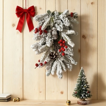 Karácsonyi függő koszorú PE vegyes növényhálóval (Termékkód: PE vegyes növényháló; Anyag: PE vegyes; Stílus: Karácsony)