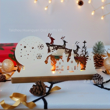 Csillagos égbolttal vetített gyertyatartó, modern minimalistfa karácsonyi dekoráció