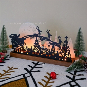 Csillagos égbolttal vetített gyertyatartó, modern minimalistfa karácsonyi dekoráció